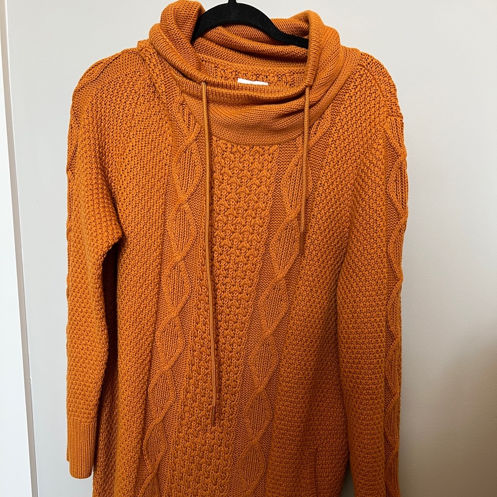L.L. Bean Signature Sweater Cotton Funnelneck Sweater in Saddle